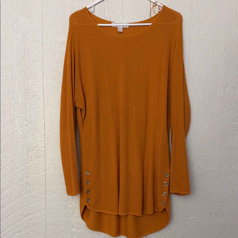 Michael Kors Burnt Orange Tunic with Button Accents